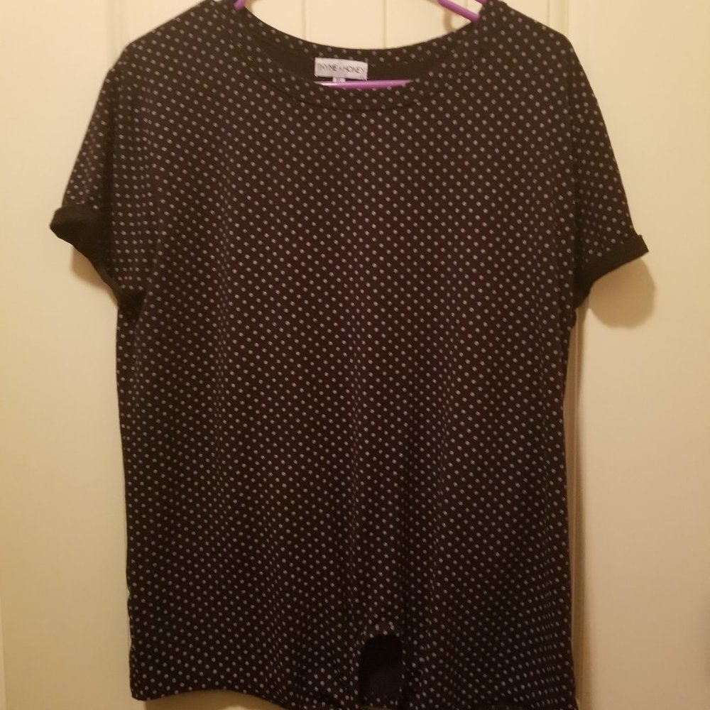 Thyme + Honey XL Women's blouse Top Black purple